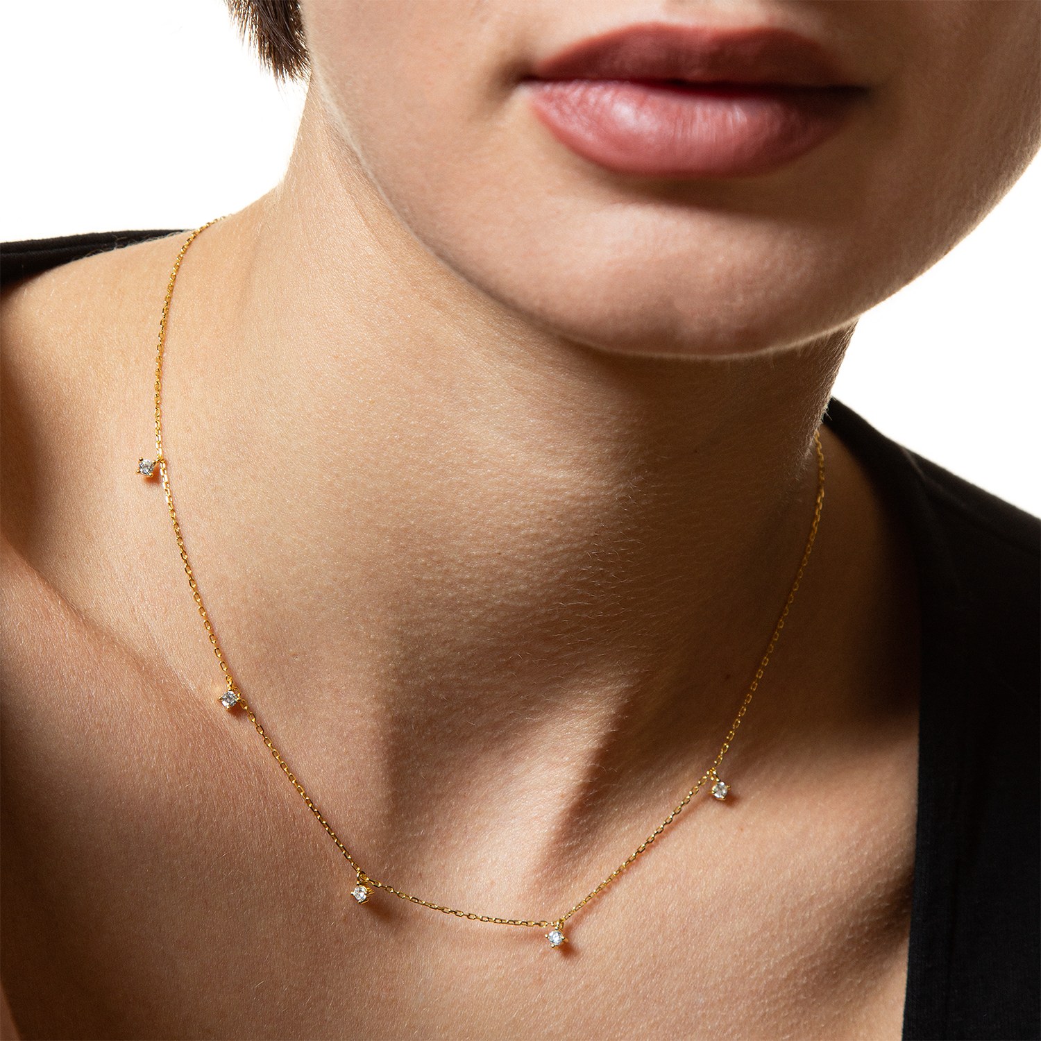 XENOX Sterling Silber Kette XS2036G - 40-45 cm - KRAPPE GOLD - Gelbgold vergoldet Kareekette – Ansicht 2
