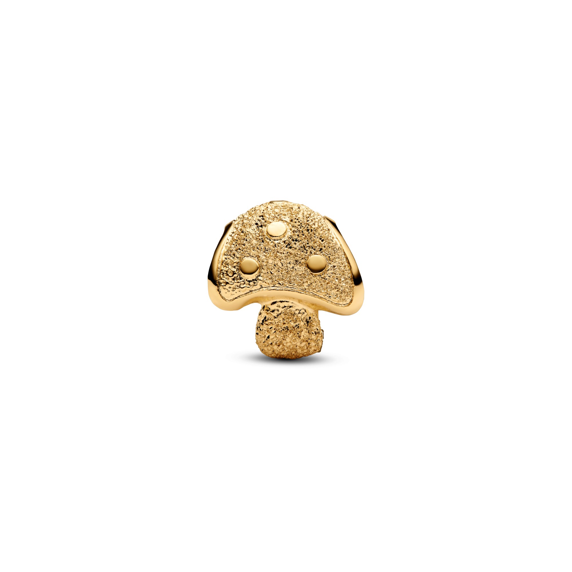 Pandora Strukturiertes Pilz Mini-Charm - Gelbgold Vergoldung – Ansicht 3