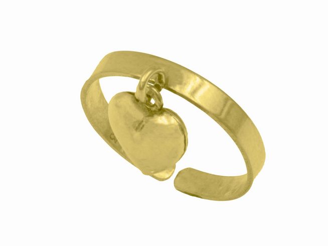 48103-0 Gelbgold Ring liebevoll Gelbgold 333 verstellbar Größe 53, Hersteller Juwelier Harnisch, bis Größe 52/17, mit herzförmigem Anhänger, schlichtes Design, ideal als Geschenk.