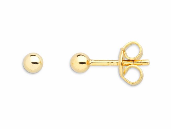 Zwei elegante Xenox Sterling Silber Ohrringe XS3508GN in Gelbgold Vergoldung, mit schlichtem Kugeldesign, ideal für jeden Anlass und Ohrschmuck-Trend.