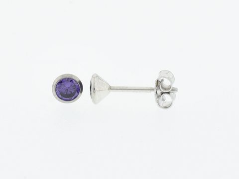 Silber Ohrringe Kelch Silber 4,3 mm Zirkonia lila Stecker Hersteller Juwelier Harnisch Zirkonia.
