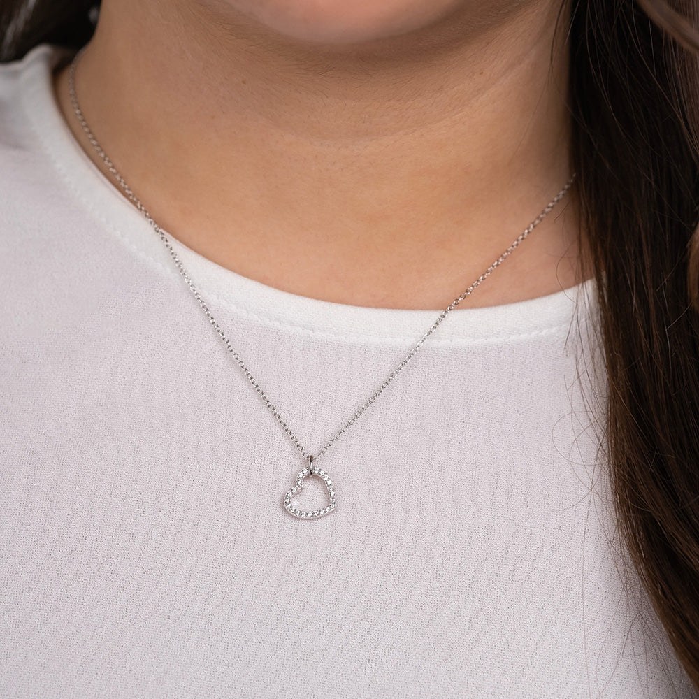 Engelsrufer Kette Herz mit Zirkonia - Silber rhodiniert 40 cm – Ansicht 2