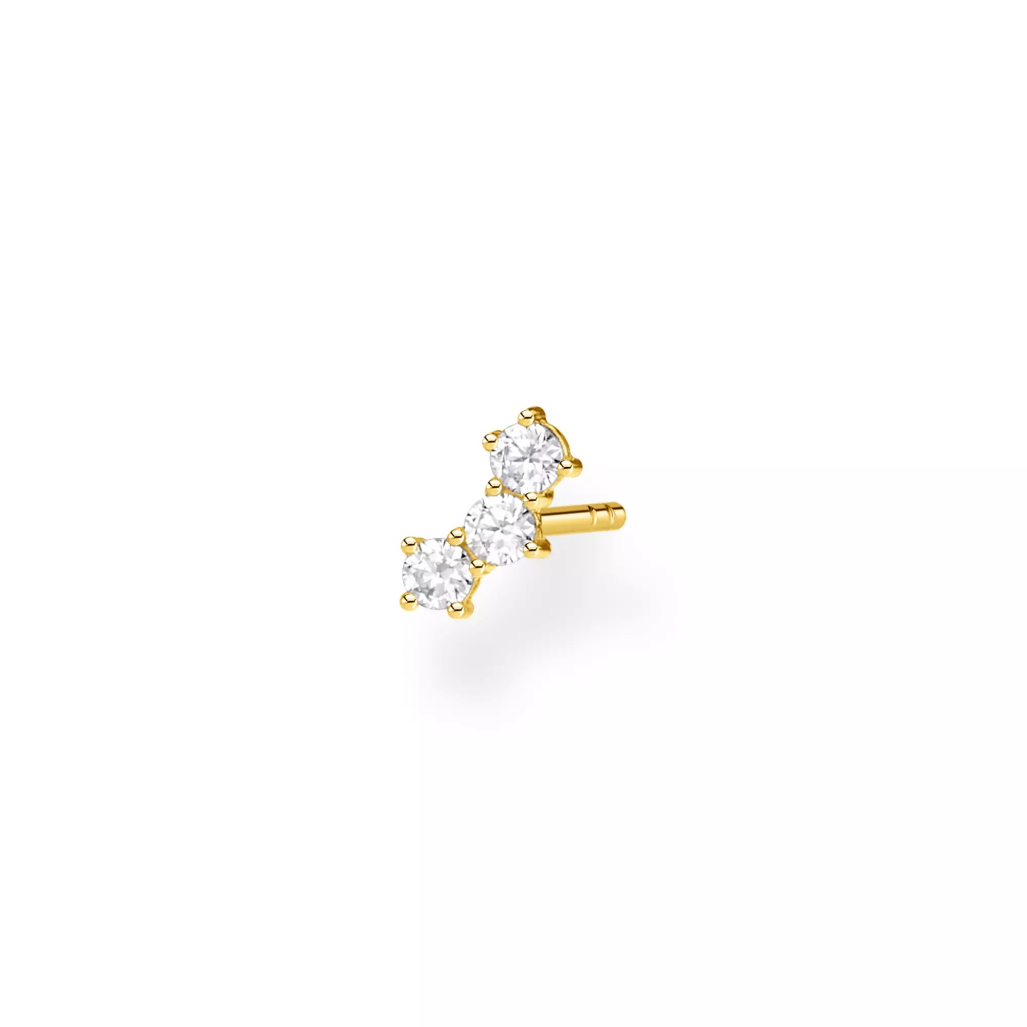 Thomas Sabo Einzel Ohrstecker weiße Steine gold – Silber – Zirkonia – Ansicht 2