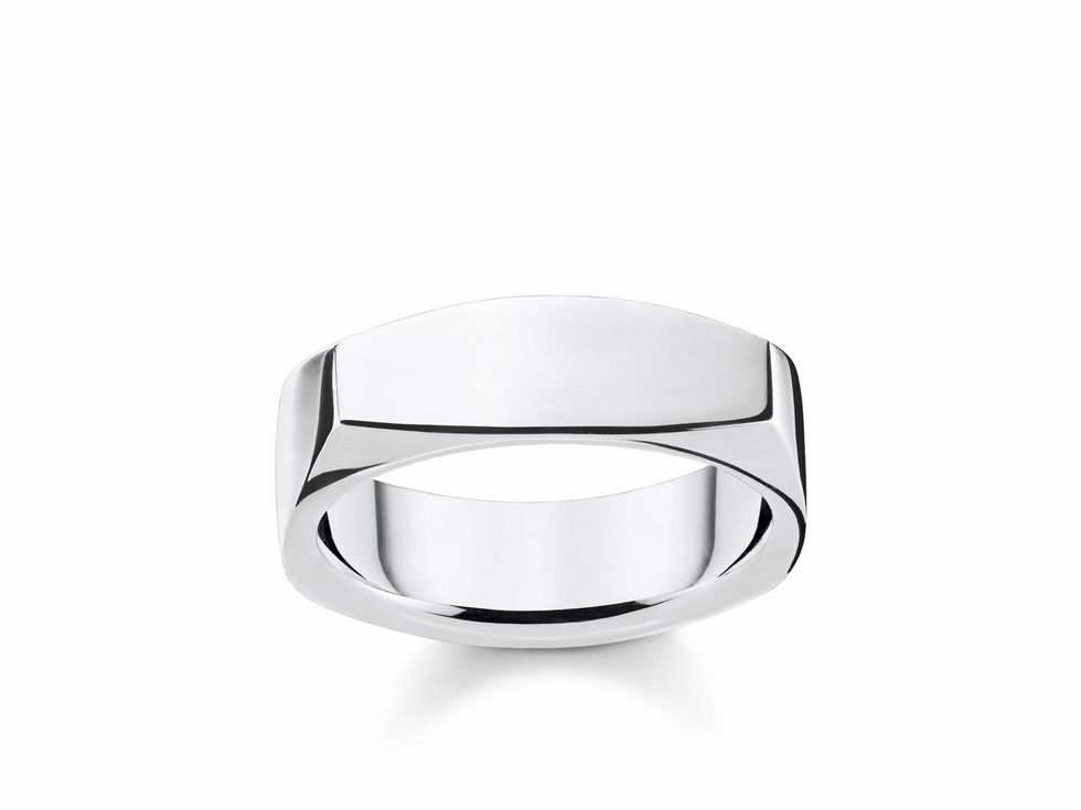 Thomas Sabo Ring TR2279-001-21-50 aus Sterling Silber in silberfarben, Größe 50, mit modernem, elegantem Design und abgerundeten Kanten, ideal als Schmuckstück für jeden Anlass.