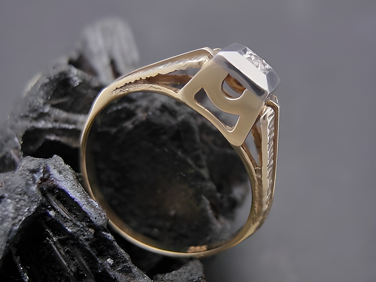 Gold Ring bewundernswert Gold 585 bicolor mit Diamant Goldring Gr. 54 Hersteller Juwelier Harnisch bis Gr. 54 17,5. – Ansicht 2