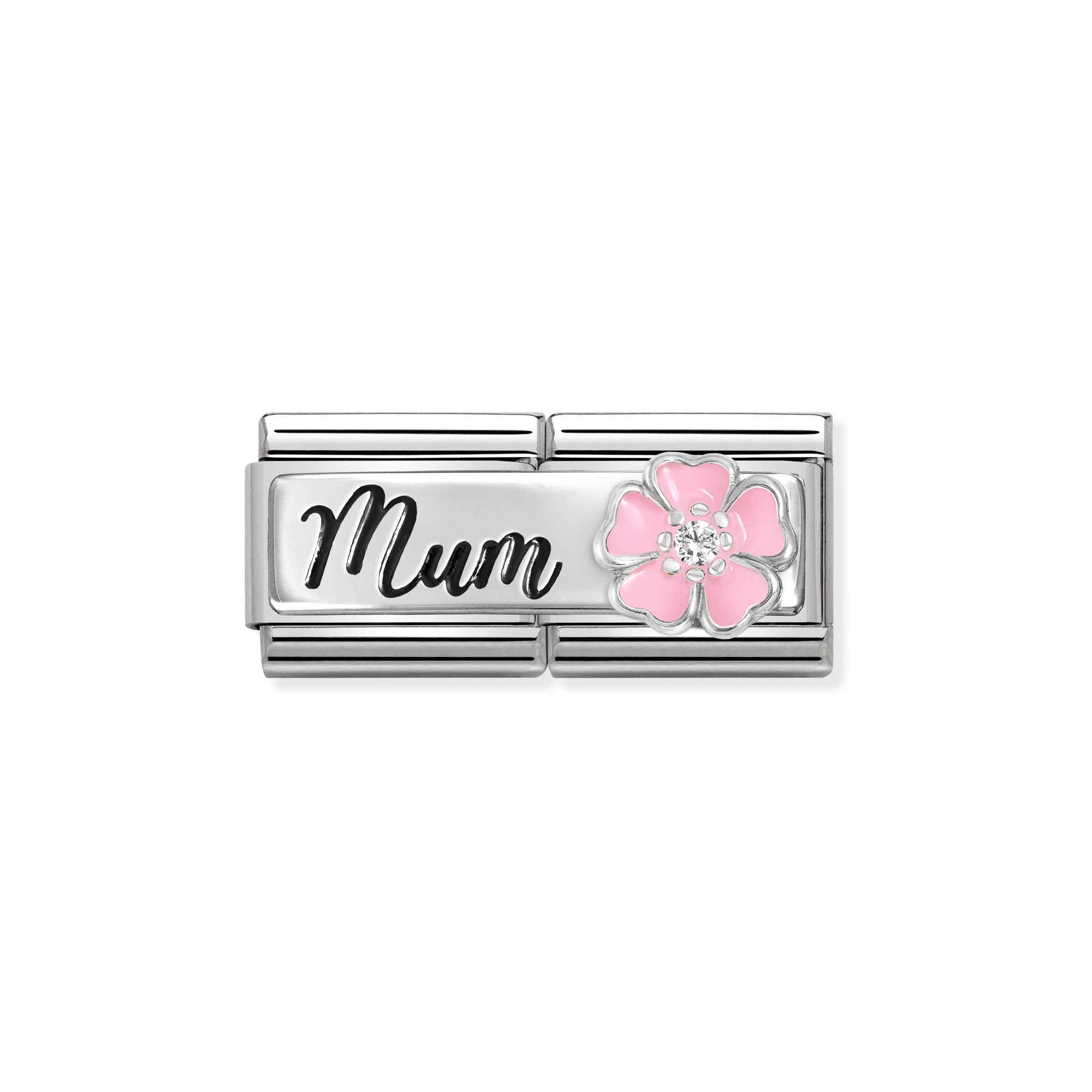 Nomination Composable Classic Double Charm Mum Blume - Edelstahl, Sterling Silber, Emaille