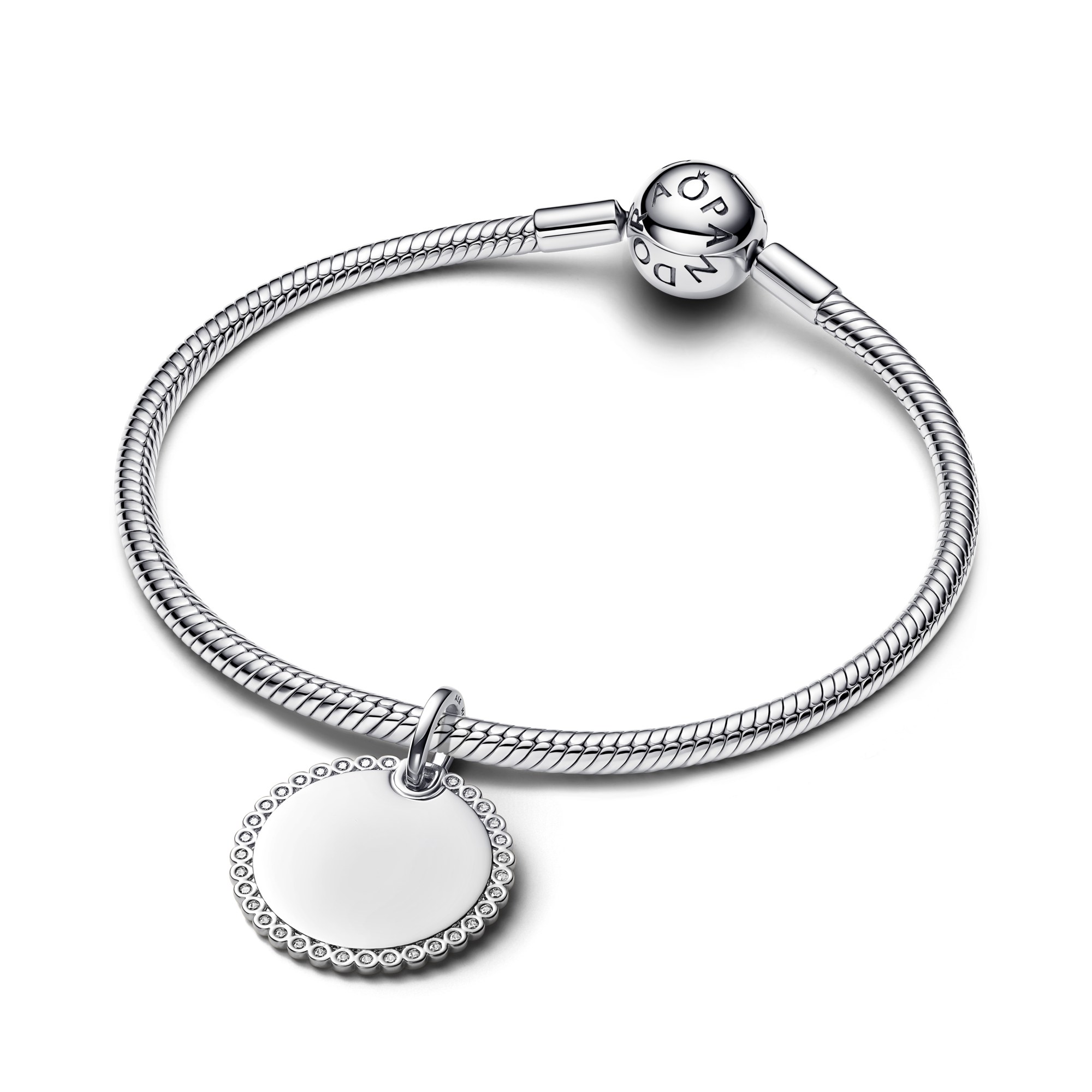 Pandora runder Anhänger - Sterling Silber - Zirkonia – Ansicht 2