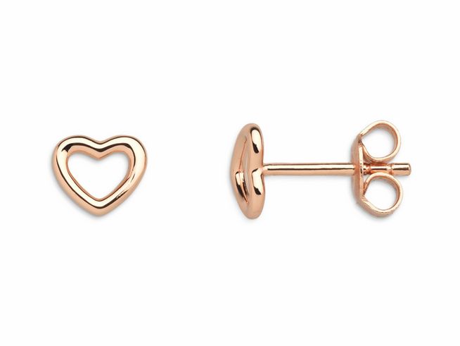 Xenox Sterling Silber Ohrringe XS1759R LOVE STORY-OS in Roségold Vergoldung im Herzdesign, elegant und ansprechend, ideal für jeden Anlass, zeitloses Accessoire für stilbewusste Frauen.