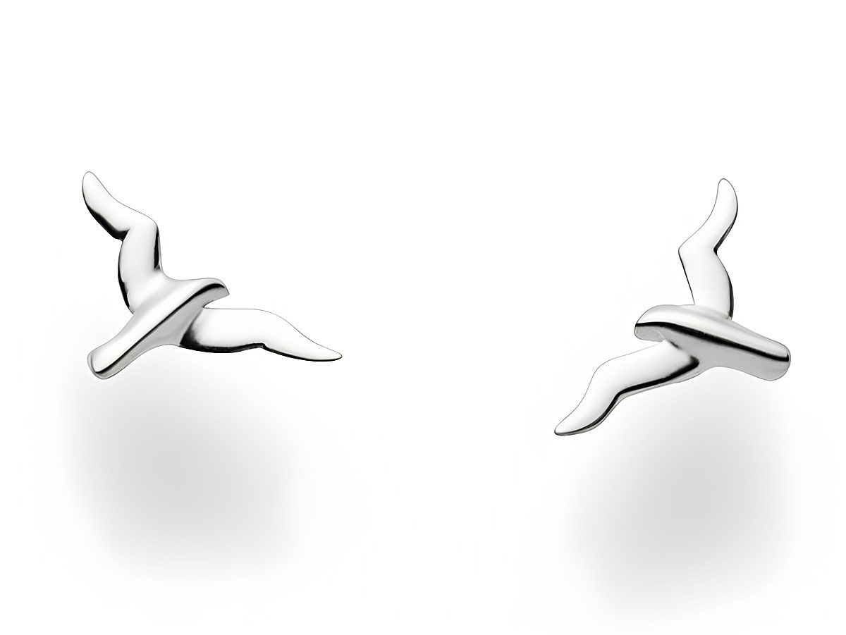 Sterling Silber Ohrstecker in Form von Möwen, elegant und zeitlos, ideal für den täglichen Gebrauch oder besondere Anlässe, Hersteller DUR, Modell O4689.