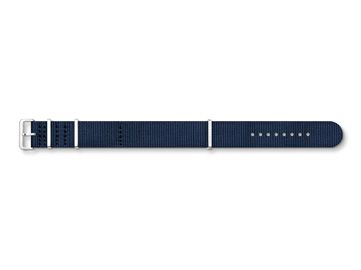 Nato-Textilarmband in Blau von Thomas Sabo ZWA0310-276-1-20 mm, robustes Design mit silberner Schließe, ideal für sportliche und elegante Uhren.