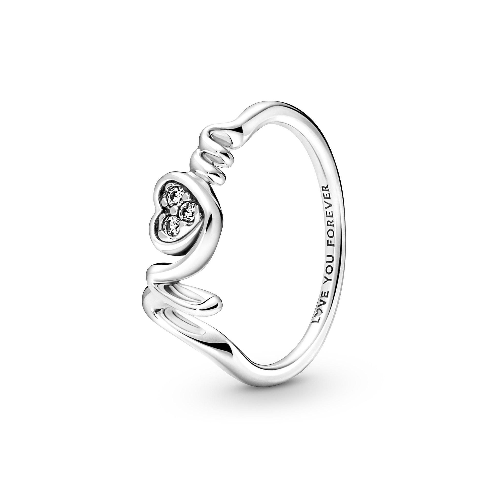 Pandora Mum Pavé Herz Ring - Sterling Silber Zirkonia