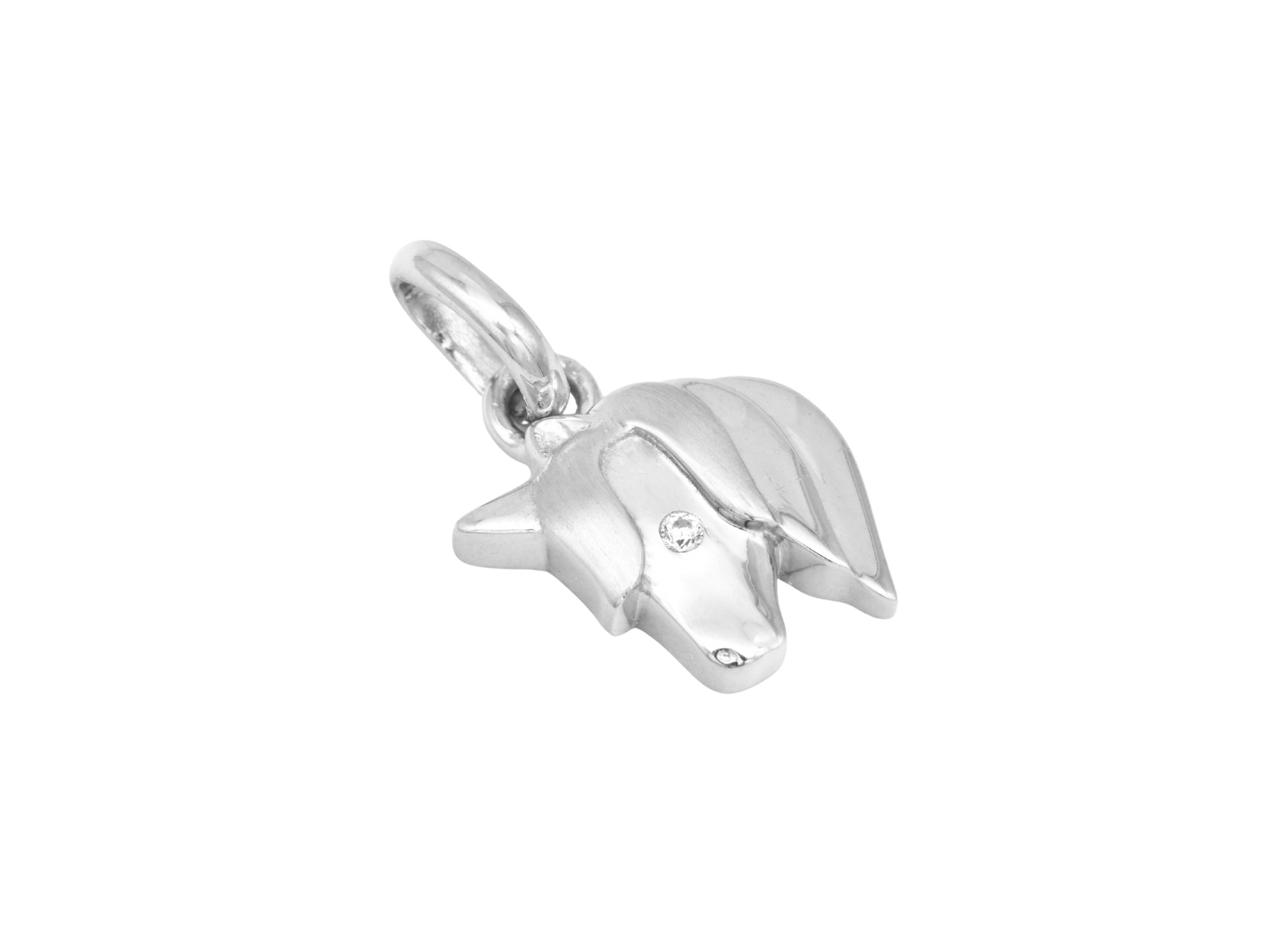 Anhänger Einhorn Kopf Kinderschmuck - Sterling Silber teilmat. rhod. - Zirkonia