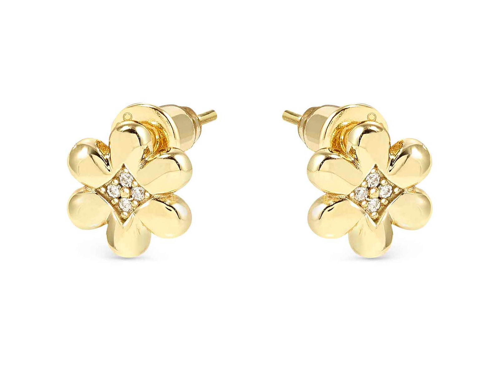 Sterling Silber Ohrstecker in Blumenform mit Zirkonia, elegantes Design von Pandora, ideal für jeden Anlass, glänzende Oberflächen verleihen einen funkelnden Akzent.