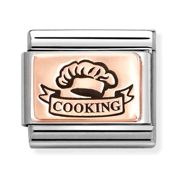 Nomination Composable Classic Charm Cooking mit Kochmütze - Edelstahl, Gold 375 Roségold