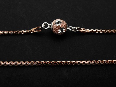 Silber Kette - Venezia rosé vergoldet - rhodiniert - 45 cm mit Magnetverschluss, elegant und zeitlos, perfekt für jeden Anlass. Hochwertige Verarbeitung vom Juwelier Harnisch.