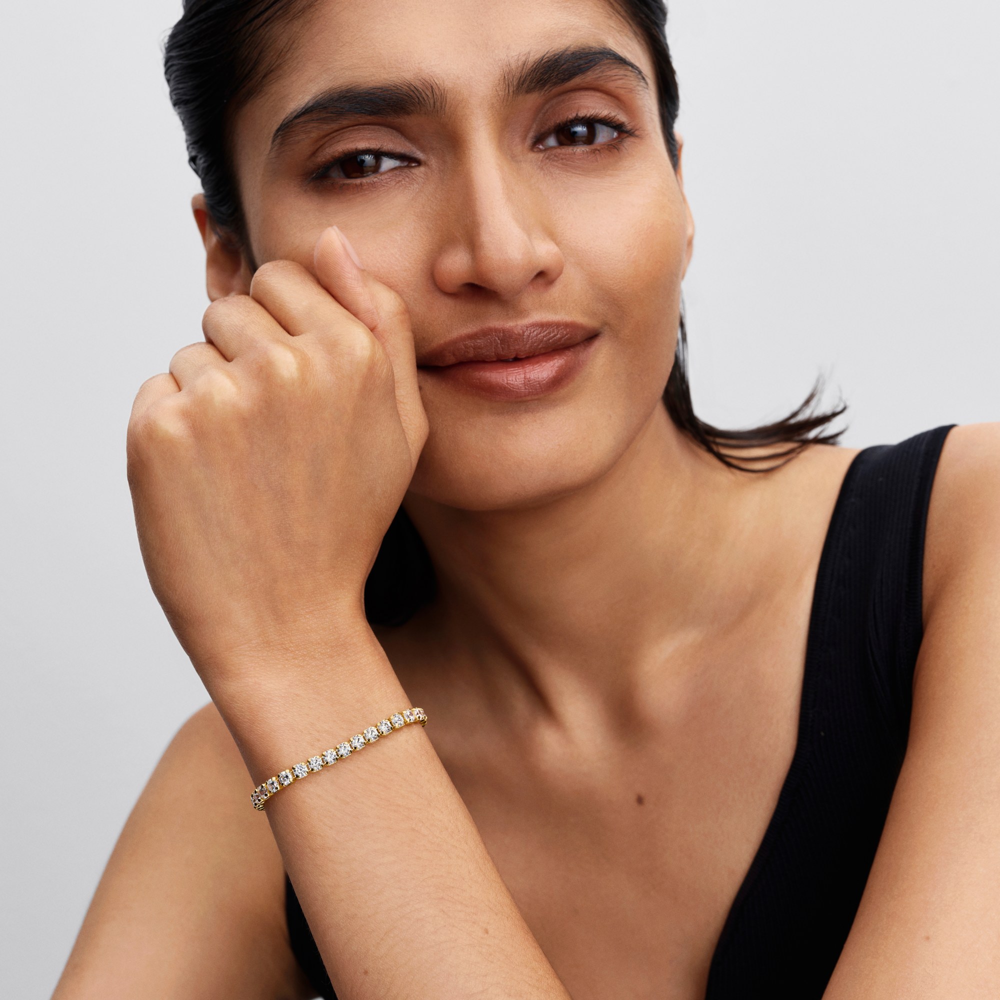 Pandora Funkelndes aussdrucksstarkes Tennisarmband - Gelbgold Vergoldung - Zirkonia – Ansicht 4