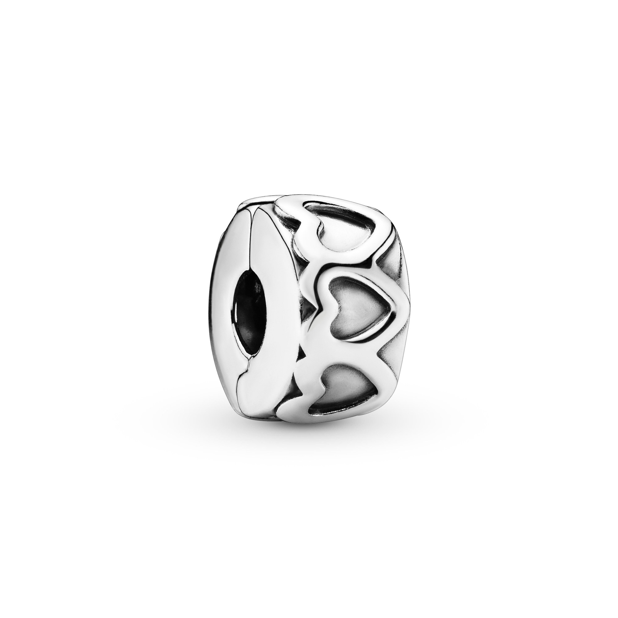PANDORA Gereihte Herzen - Silber Charm Clip