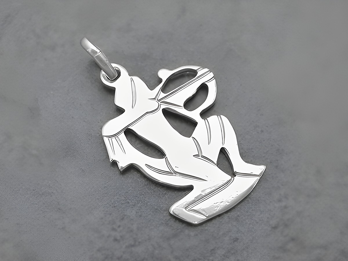 Schütze 925 Sterling Silber Sternzeichen plastisch anhänger von Juwelier Harnisch, richtig detailreiche Darstellung des Schütze-Symbols in hochwertigem Silber.