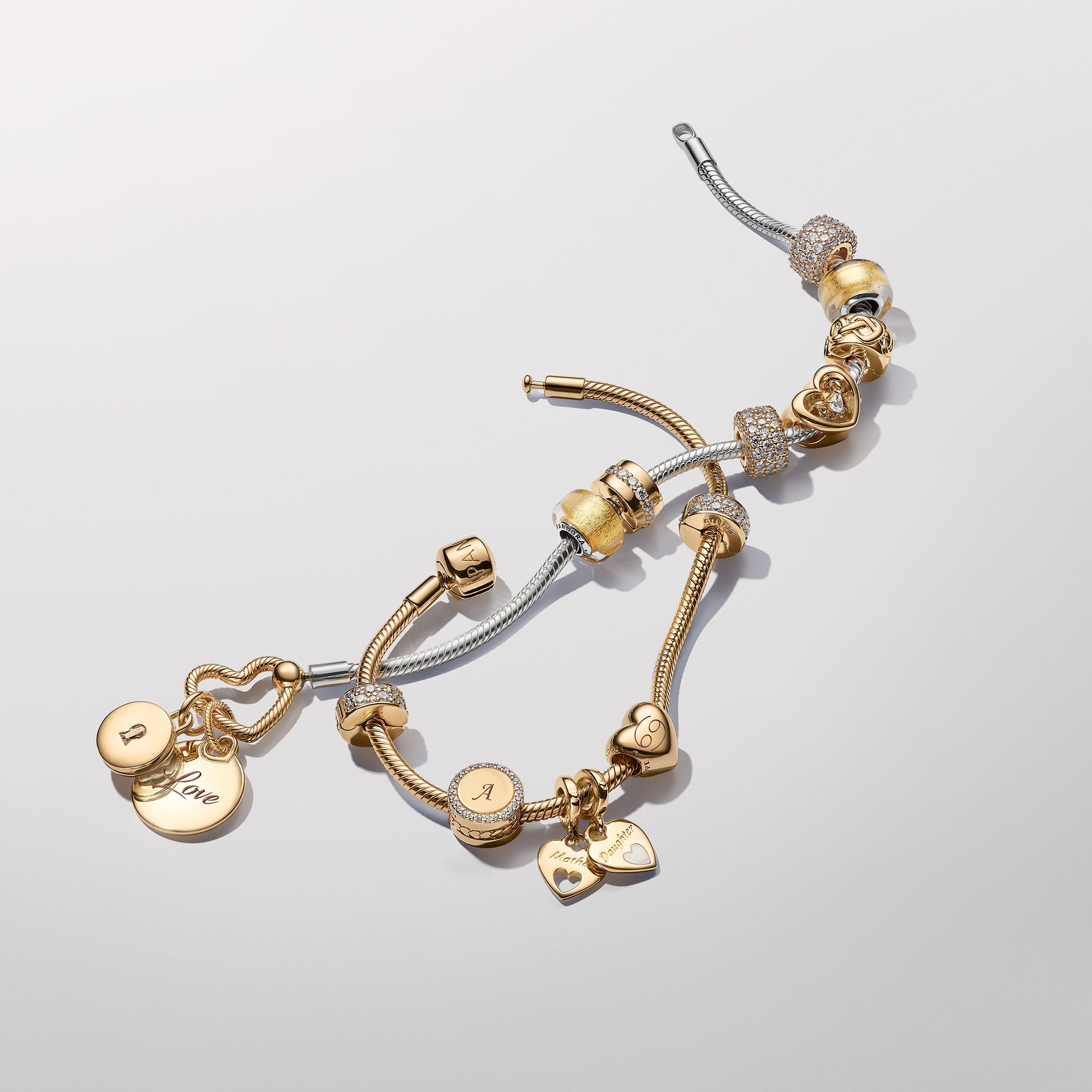 Pandora runder Anhänger Charm - Gelbgold vergoldet – Ansicht 4