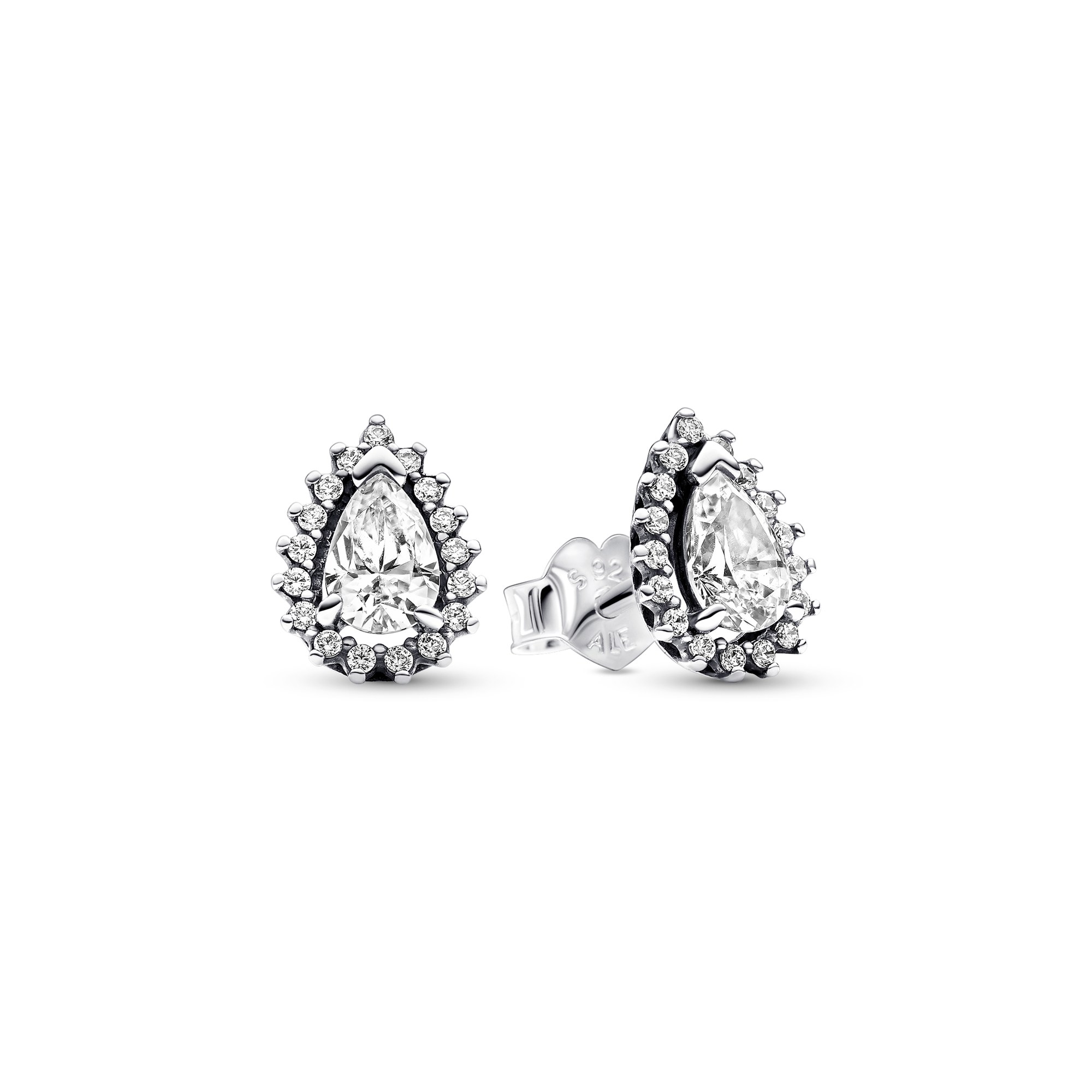 Pandora Funkelnde Birnen-Kranz Ohrringe - Sterling Silber - Zirkonia