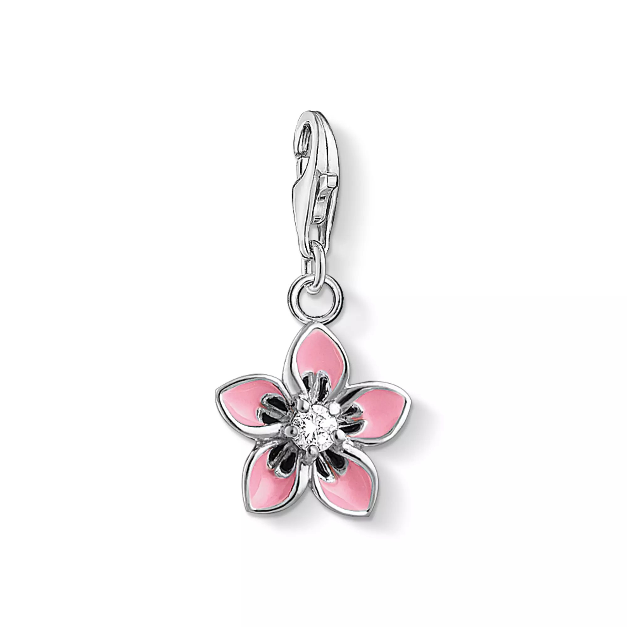 Thomas Sabo Charm - Blume - Silber - Emaille - Zirkonia pink