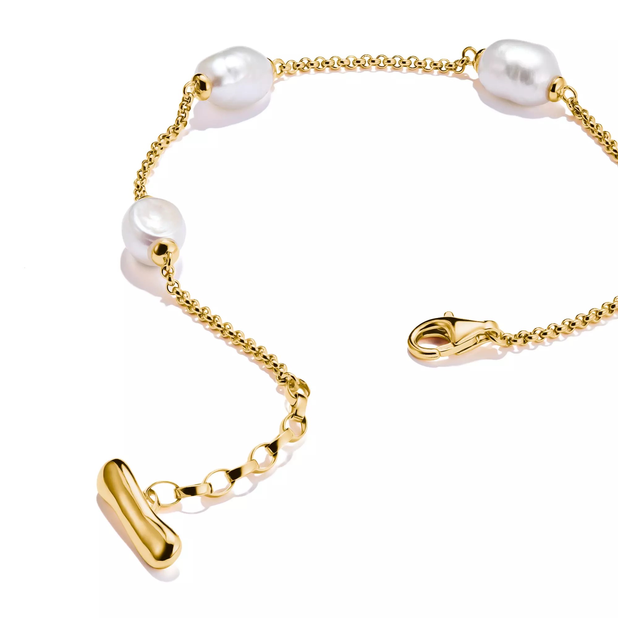 Thomas Sabo Armband mit Perlen Natural Beauty vergoldet – Silber – Perle – 16–19 cm – Ansicht 3