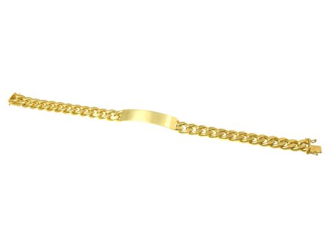 43038-0 Unisex Gold Armband mit Gravurplatte aus Gold 585, Länge 23 cm, Hersteller Juwelier Harnisch, elegantes und zeitloses Design, ideal als Geschenk oder für personalisierte Botschaften.