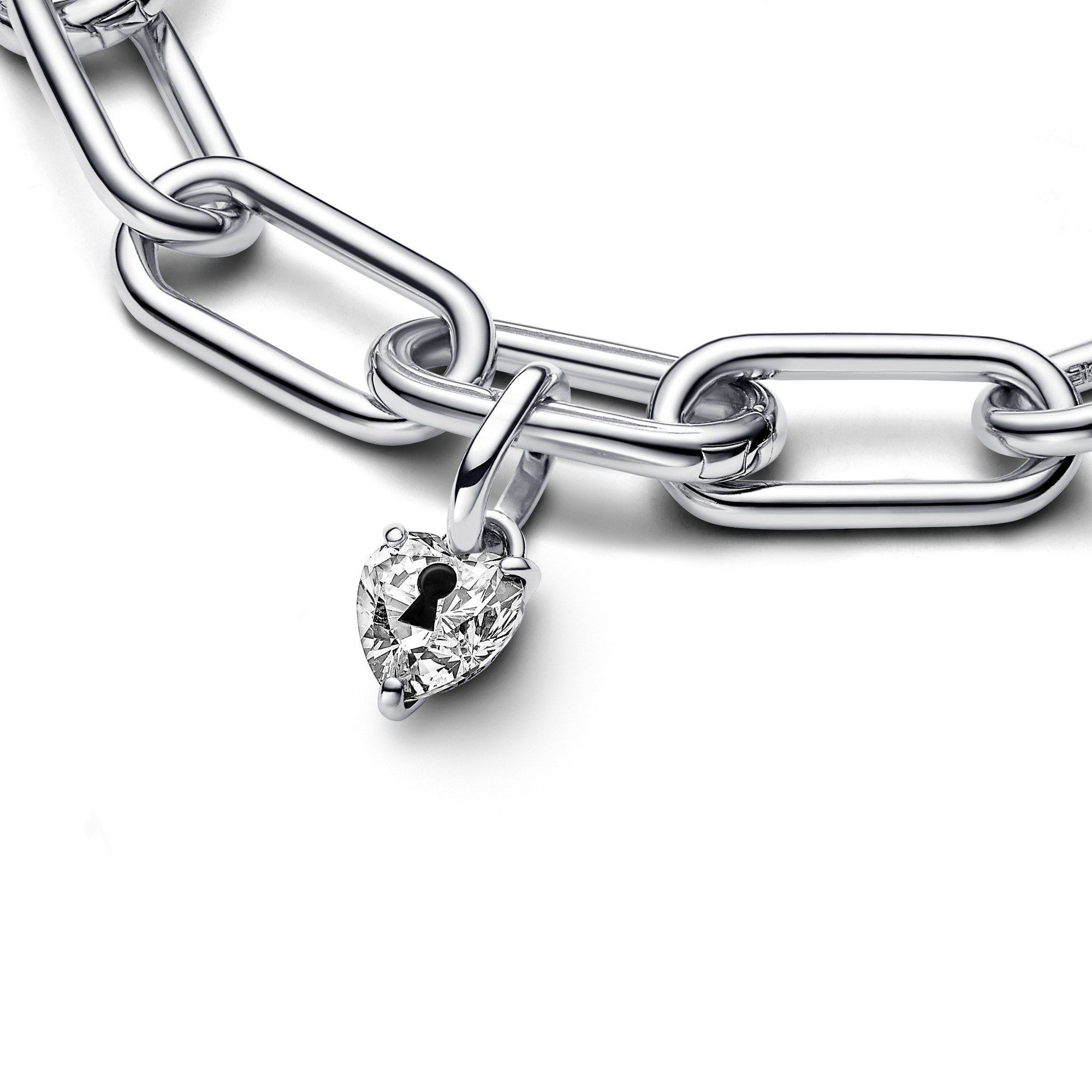 Pandora ME - Schlüsselloch Herz Mini-Charm-Anhänger - Sterling Silber - Zirkonia Schwarz Ansicht 3 – Ansicht 3