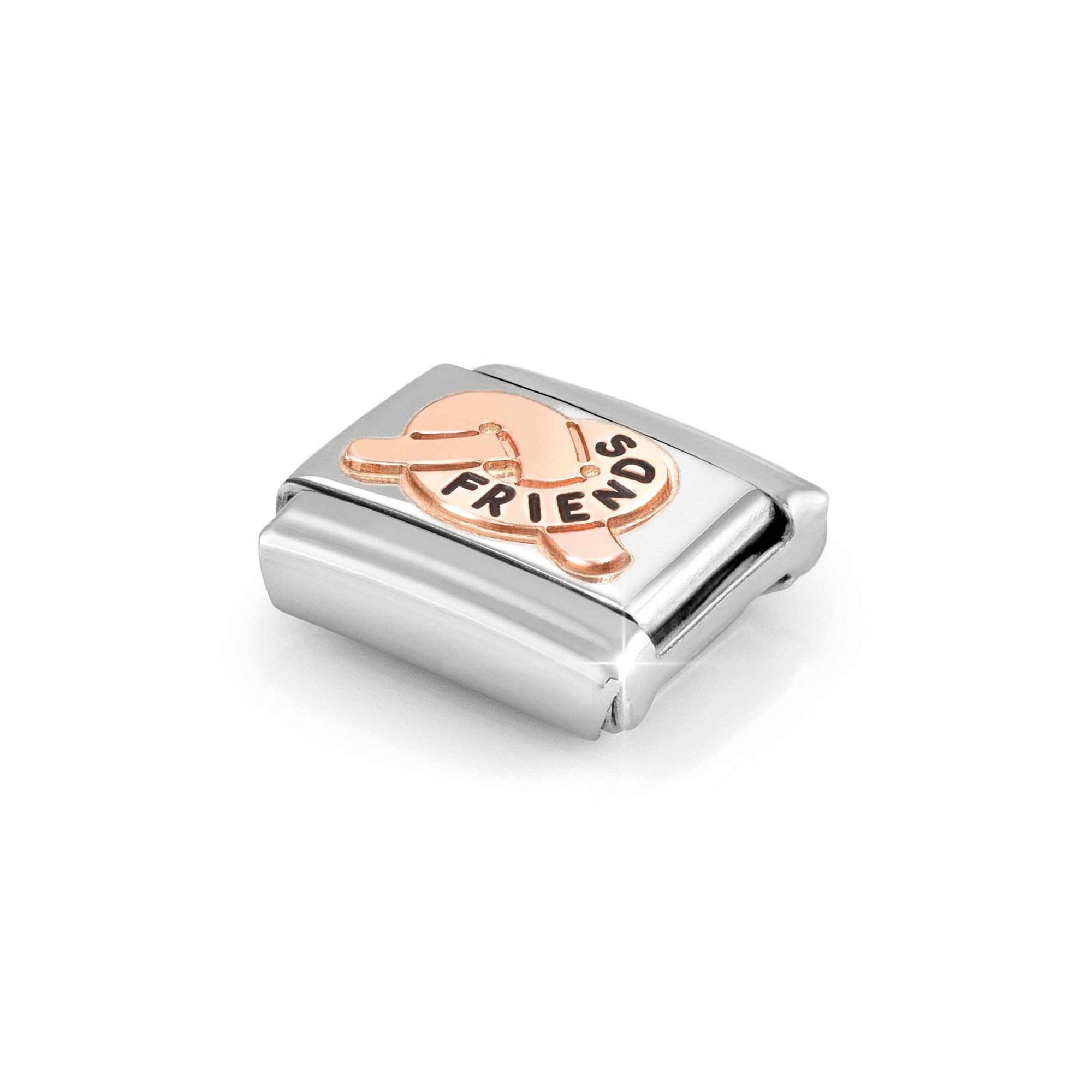Nomination Composable Classic Charm Knoten FRIENDS - Edelstahl, Gold 375 Roségold – Ansicht 4