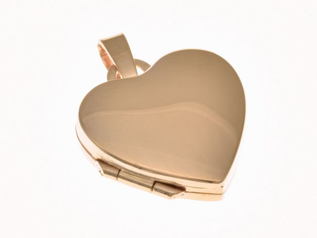 Medaillon in Herzform aus Sterling Silber, roségold vergoldet, teilmattiert, Hersteller Juwelier Harnisch, ideal als Schmuckstück oder persönliche Geschenkidee.