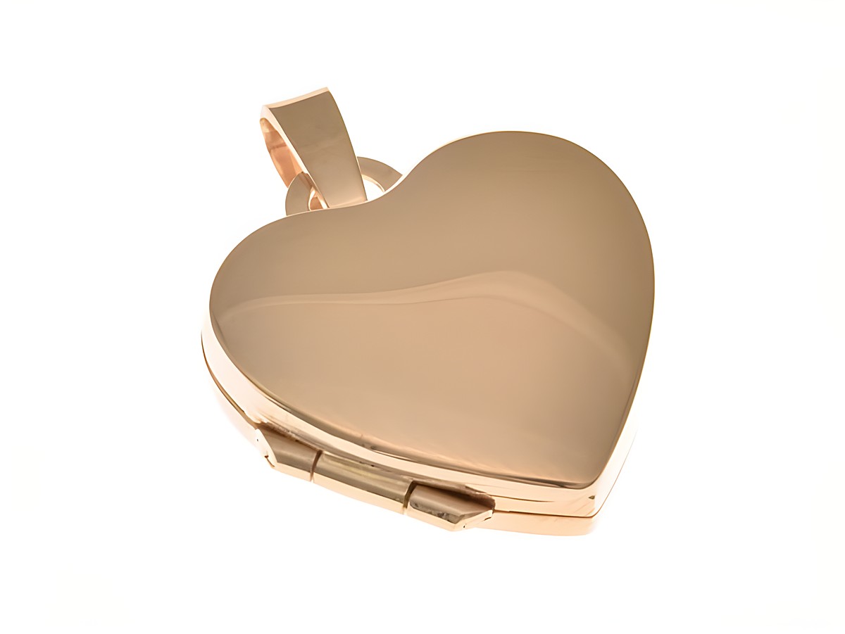 Medaillon in Herzform aus Sterling Silber, roségold vergoldet, teilmattiert, Hersteller Juwelier Harnisch, ideal als Schmuckstück oder persönliche Geschenkidee.
