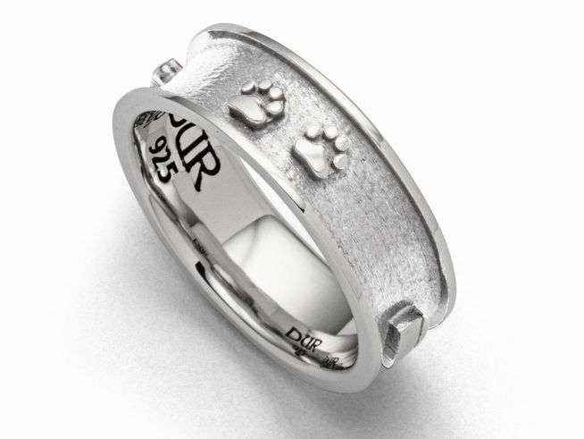 Sterling Silber Ring von DUR in der Größe 54 mit mattem Finish und zwei verschnörkelten Pfoten-Abdrücken, elegantes Design für Tierliebhaber, Modell Lucky Dog 2.0.