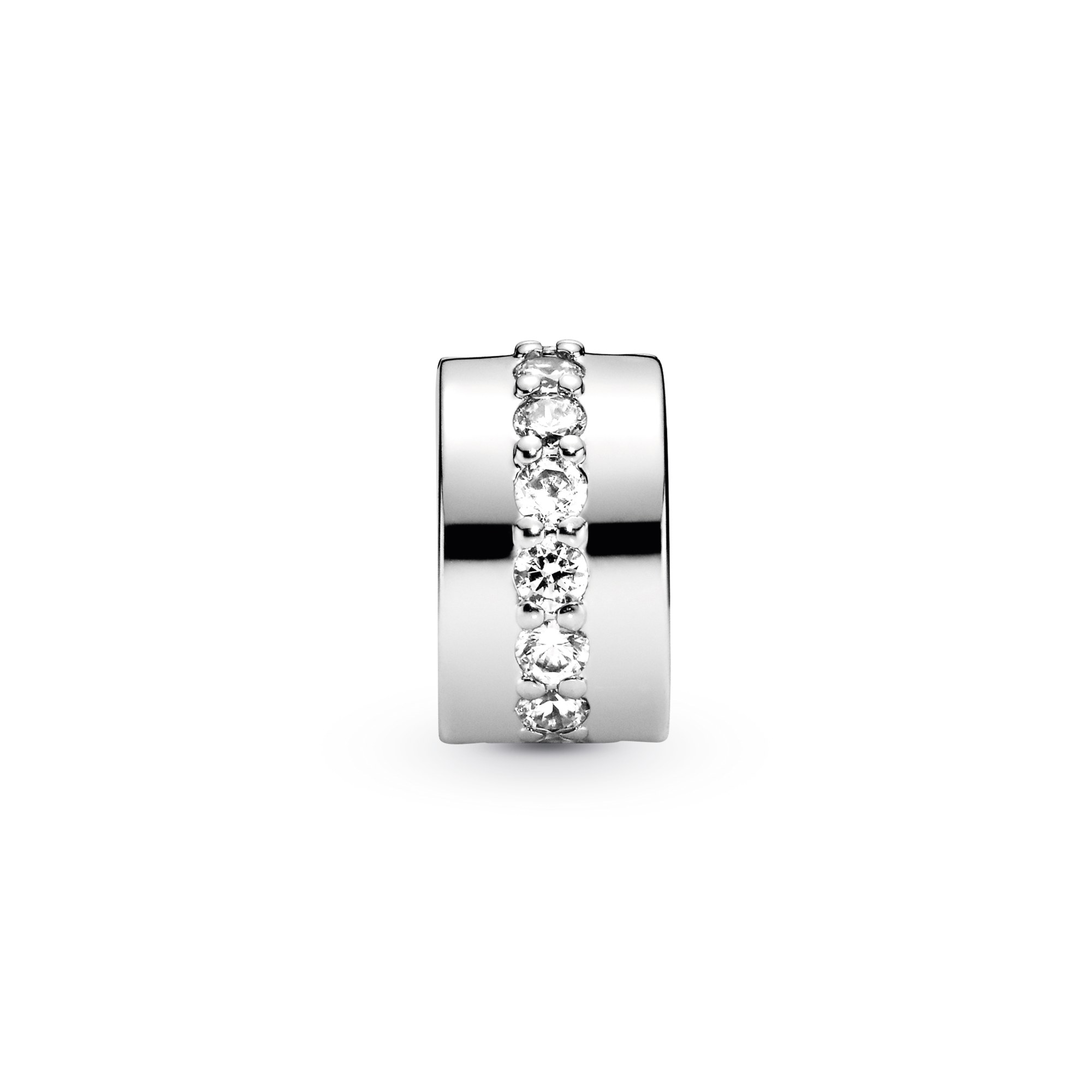 PANDORA Glänzendes Band - Silber Charm Clip - Zirkonia – Ansicht 2