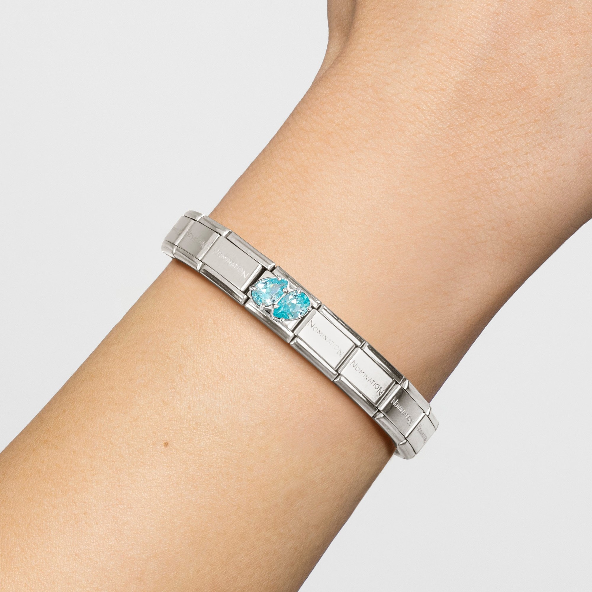 Nomination Classic Sterling Silber charm - 2 Tropfen - Hellblau - Hellblau – Ansicht 3