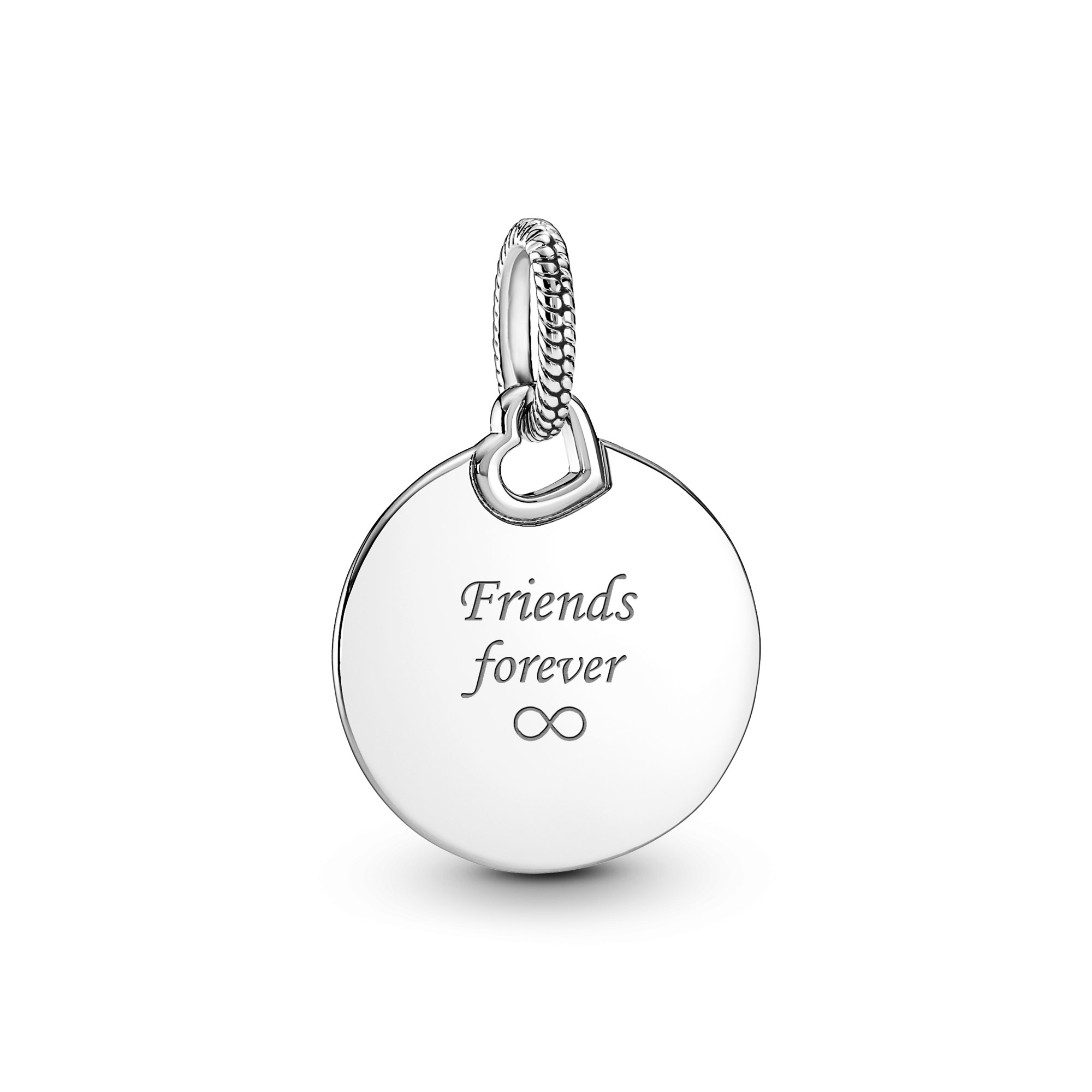 Pandora runder Gravur Anhänger - Sterling Silber