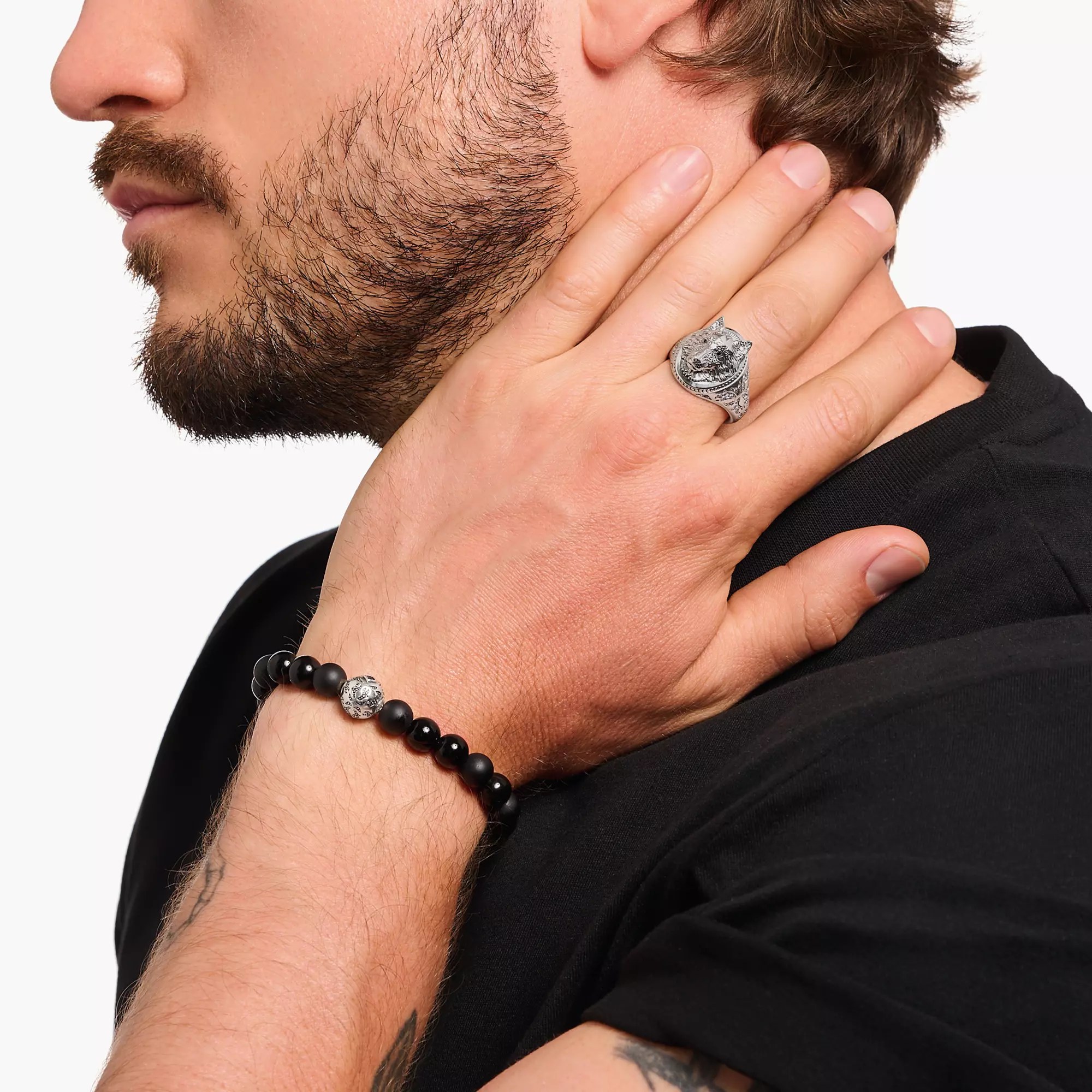 Thomas Sabo Ring - Rebel Wolf Siegelring - Silber gesch. & Zirkonia – Ansicht 3