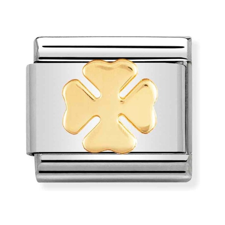 Nomination Composable Classic Charm Kleeblatt - Edelstahl, Gelbgold