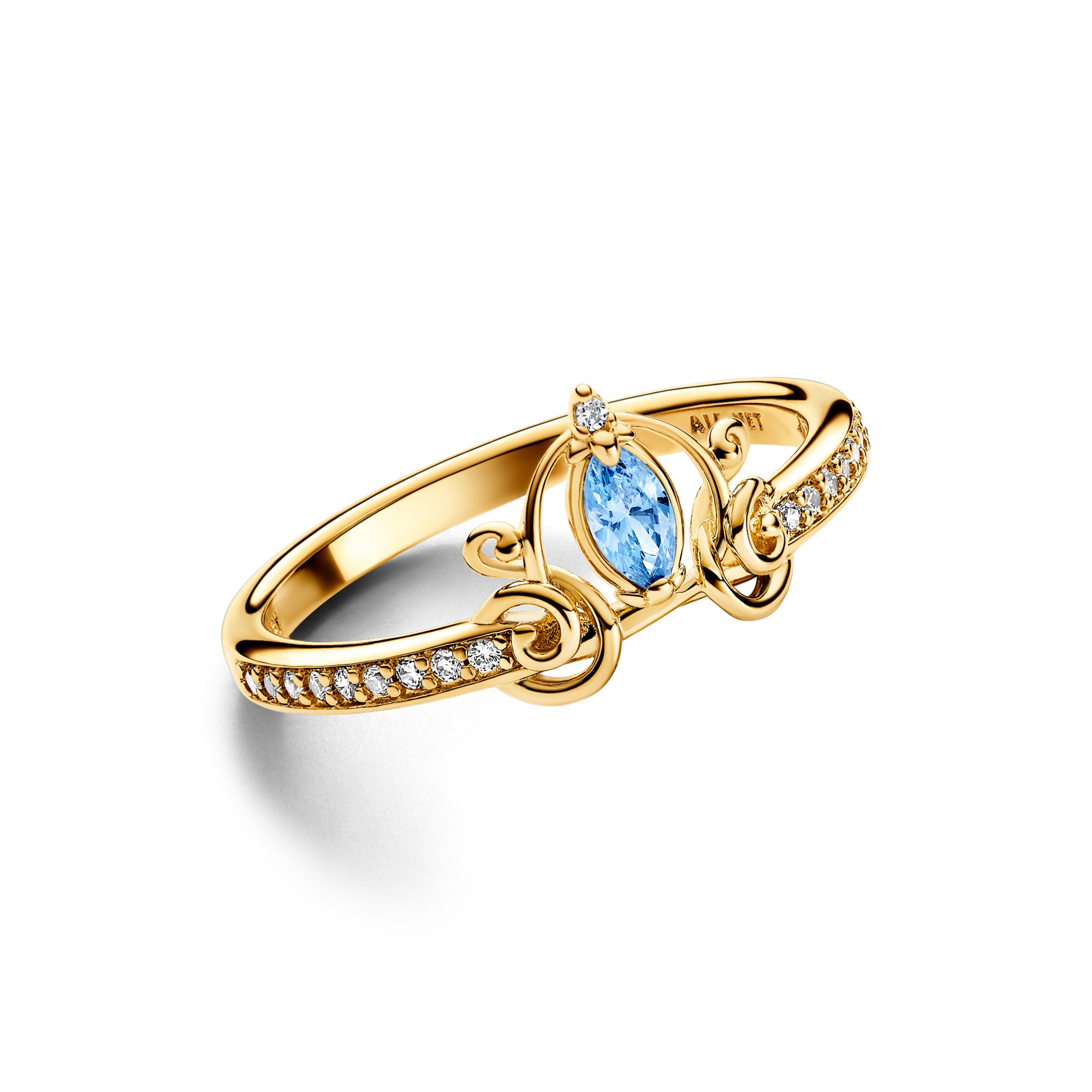 Pandora Disney Cinderellas Kutsche Ring - Gelbgold verg. - Zirkonia Blau – Ansicht 3