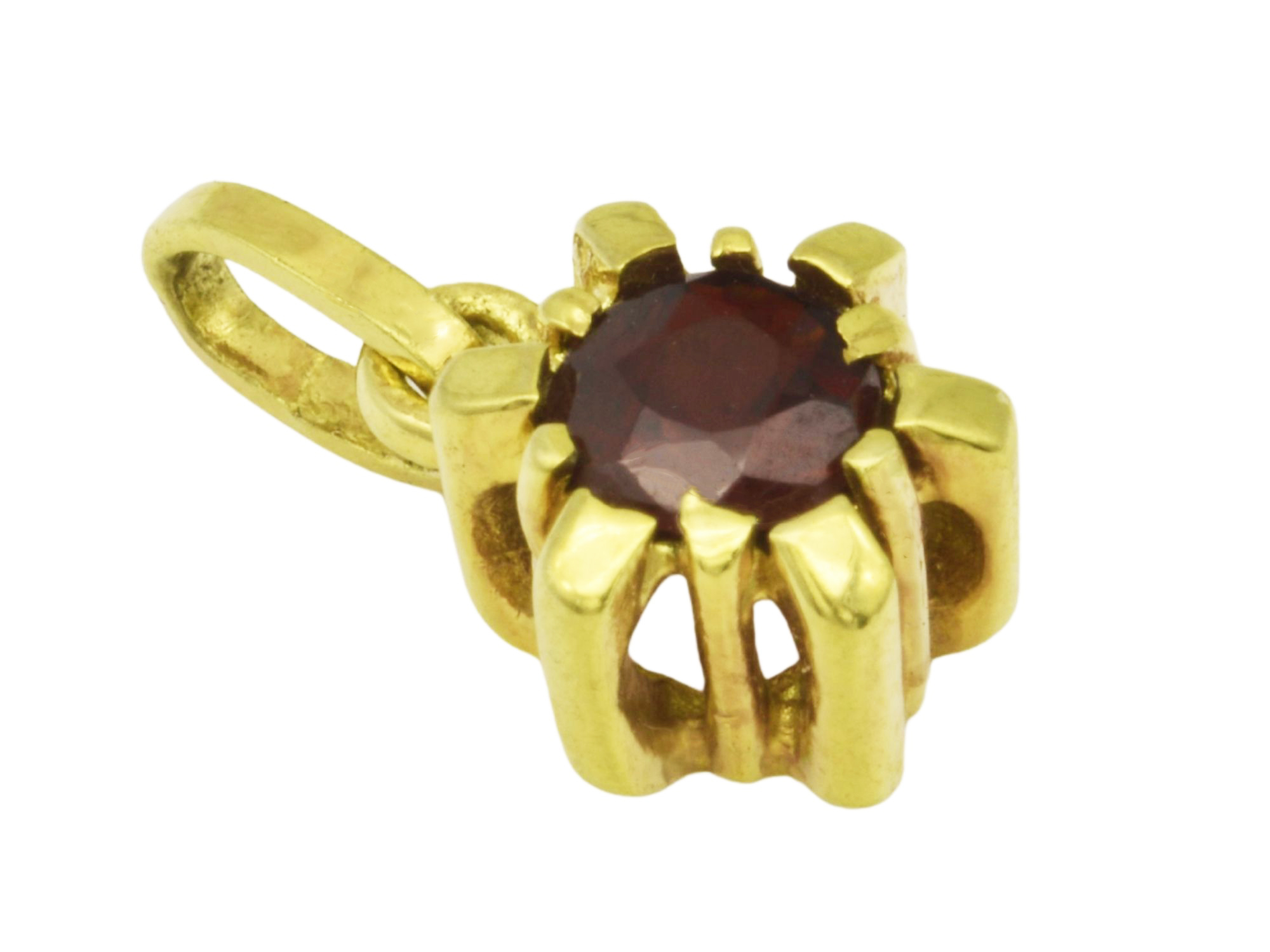 Anhänger Gold Granat - Gelbgold poliert - Granat Rot