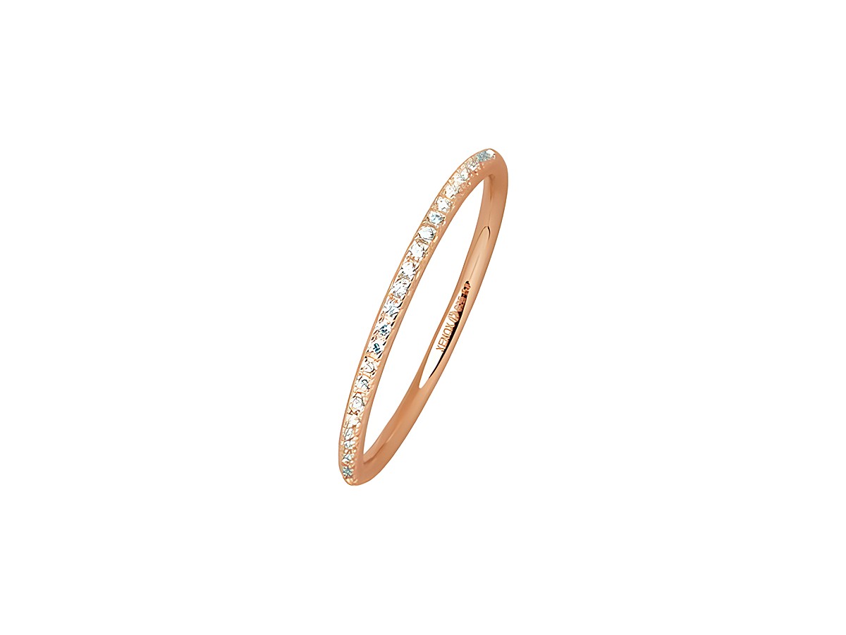 Eleganter Xenox Sterling Silber Ring in der Größe 54 mit krappe Roségold Vergoldung und funkelnden Steinen, ideal für stilvolle Akzente im Alltag oder bei besonderen Anlässen.