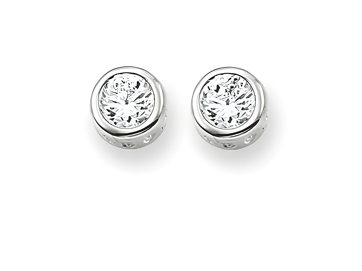 Ohrstecker von Thomas Sabo, Modell SCH150037, aus 925 Sterling Silber mit weißen Zirkonia, runde Form, elegant und zeitlos, ideal für jeden Anlass.