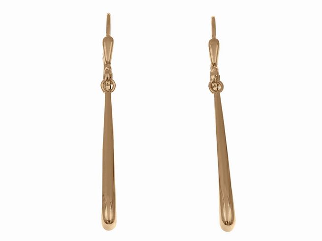 Ohrhänger Stäbchen aus filigranem Sterling Silber mit Roségold Vergoldung, elegant und ohne Stein, hergestellt von Juwelier Harnisch, ideal für jeden Anlass.