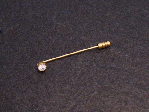 61349-0 Silber Krawattennadel mit ZIRKONIA von Juwelier Harnisch, elegant gestaltet mit einer glitzernden Verzierung, ideal für stilvolle Krawattenmode.