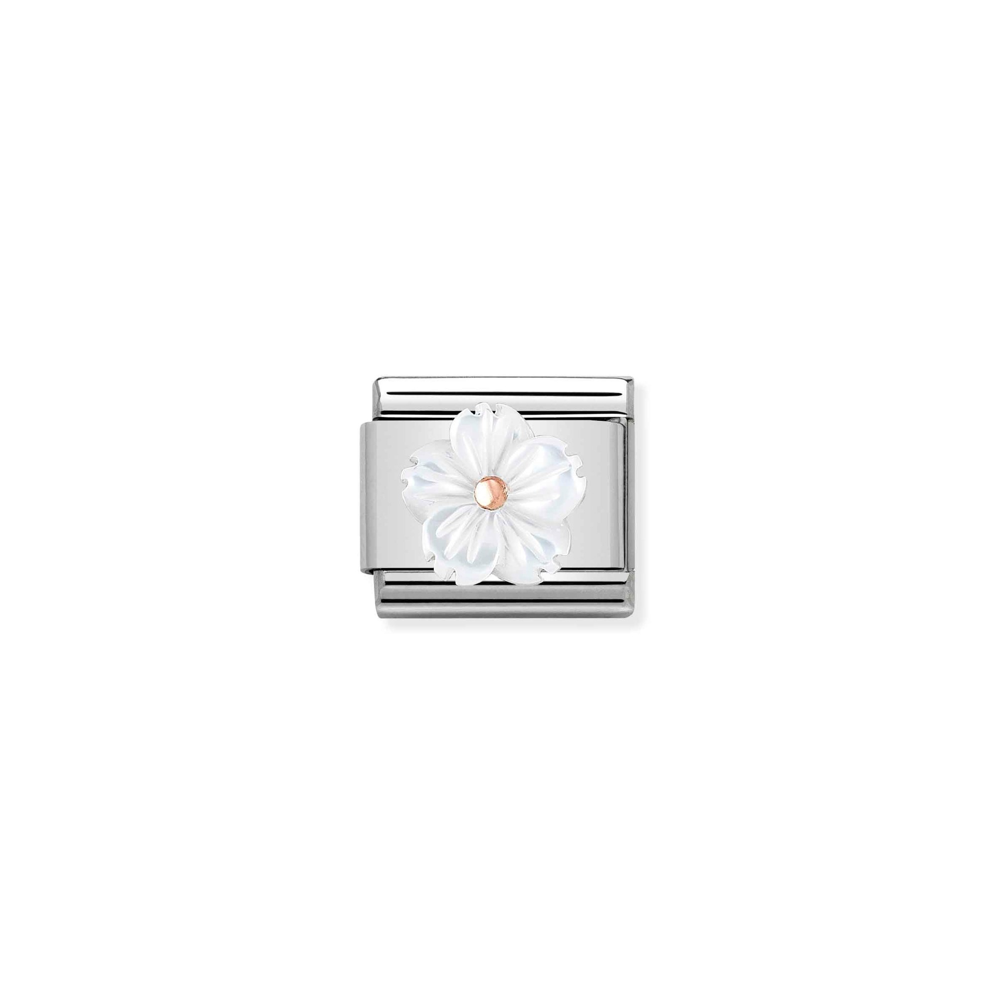 Nomination Composable Classic Charm Blume Perlmutt weiß - Edelstahl, Roségold