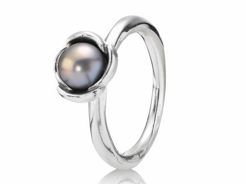 PANDORA 190607GP Ring Gr. 52/17 Silber graue Zuchtperle - Stories