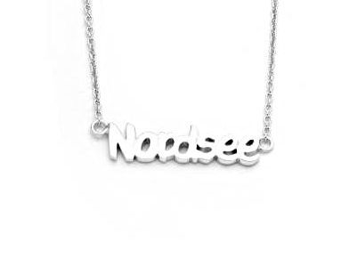 DUR Kette mit dem Schriftzug Nordsee aus rhodiniertem Sterling Silber, erhältlich in einer Länge von 42 und 45 cm, Hersteller DUR, ideal für modische Akzente.