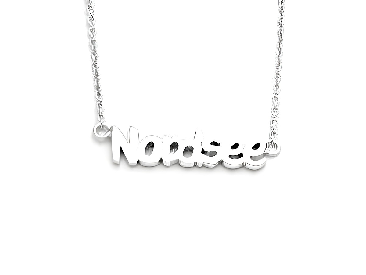 DUR Kette mit dem Schriftzug Nordsee aus rhodiniertem Sterling Silber, erhältlich in einer Länge von 42 und 45 cm, Hersteller DUR, ideal für modische Akzente.