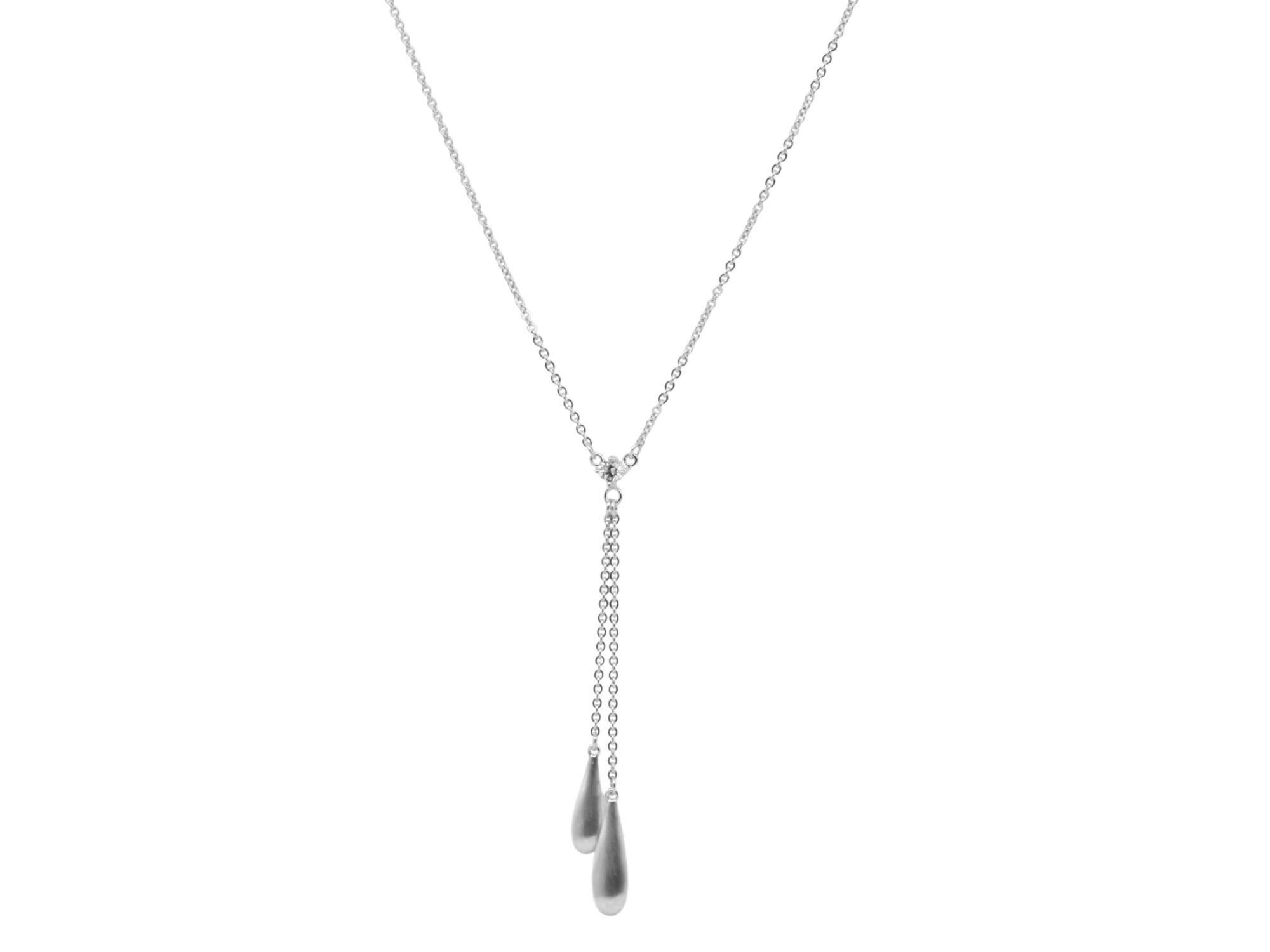 Kette Pendel Eleganz Y-Kette - Sterling Silber rhodiniert - Zirkonia 42+45 cm