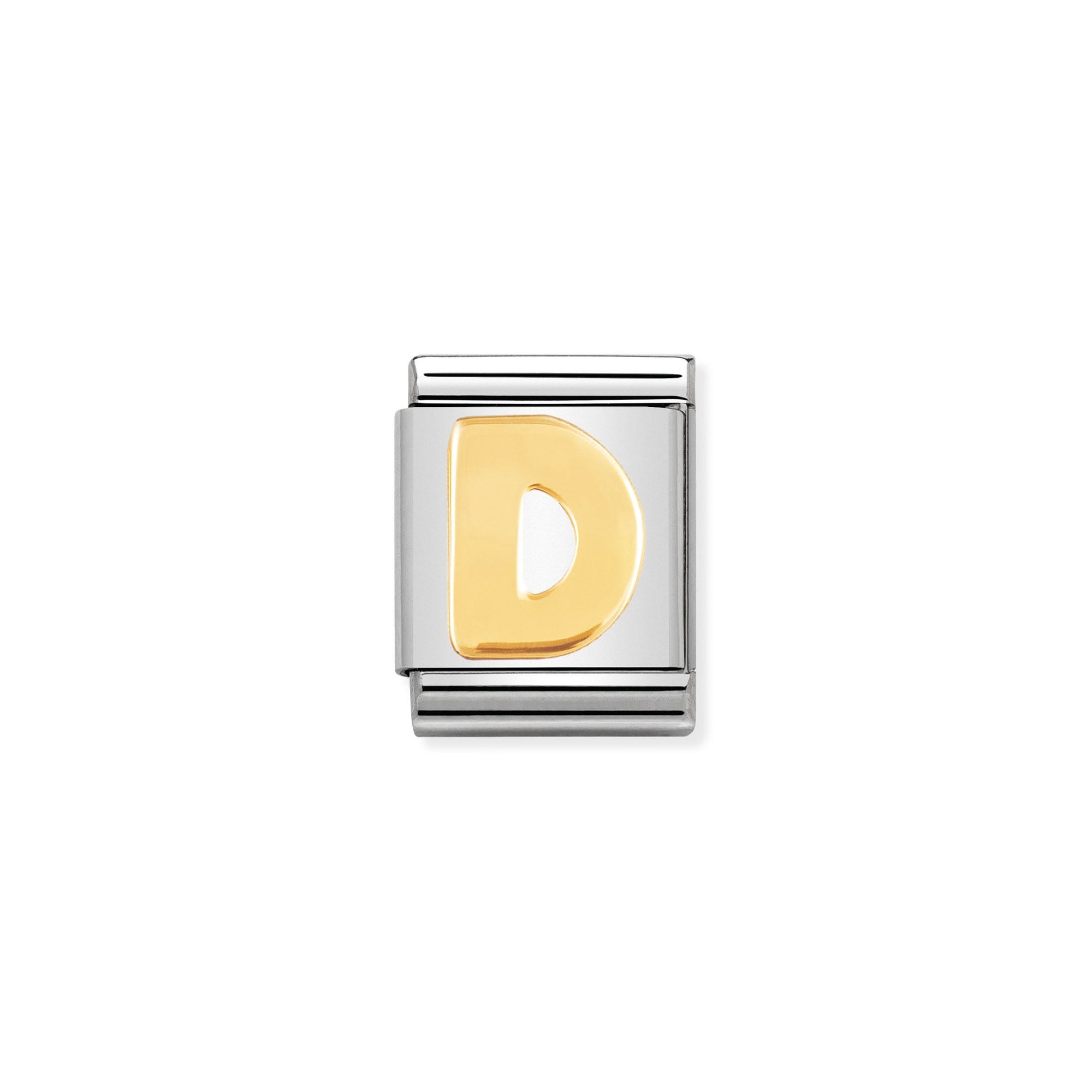 Nomination Composable Big Charm Buchstabe D - Edelstahl, Gold 750 Gelbgold