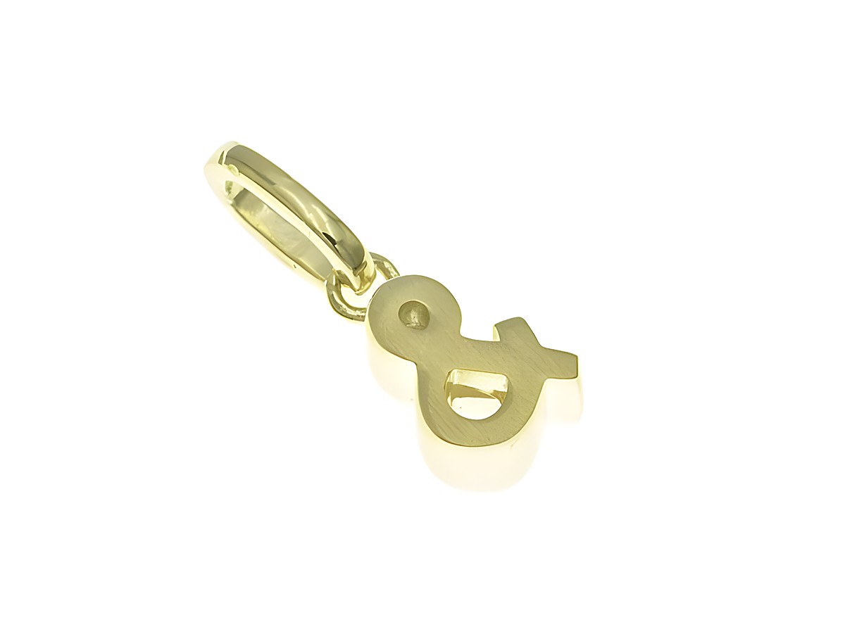 Anhänger aus teilmattiertem Sterling Silber mit einem vergoldeten Undzeichen, hochwertig verarbeitet, vom Hersteller Juwelier Harnisch, ideal als modisches Accessoire.